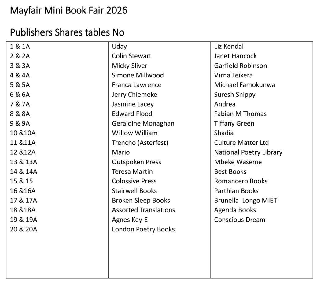  Mayfair Mini Book Fair 2026